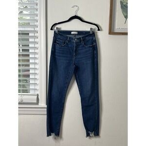 LOFT Womens The Curvy Skinny Stretch Blue Denim Jeans Sz 27/4 93% Cotton MSRP$90
